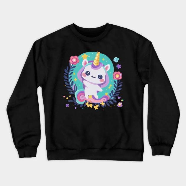 Magical Baby Unicorn Crewneck Sweatshirt by SoloSeal